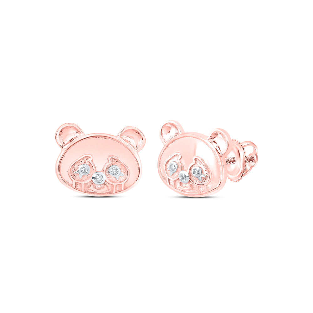 10Kt Gold 0.02Ctw-Dia Nk Gift Bear Earrings