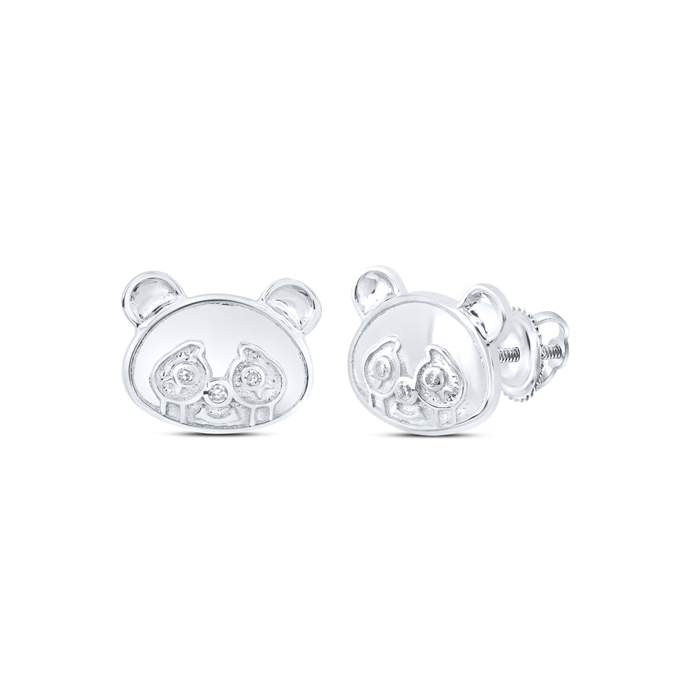 10Kt Gold 0.02Ctw-Dia Nk Gift Bear Earrings