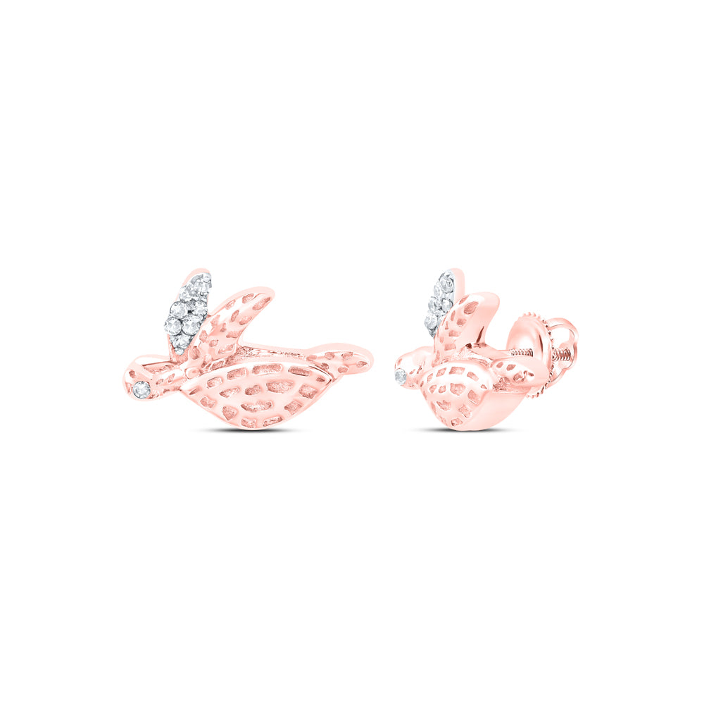 10Kt Gold 1/20Ctw-Dia Nk Gift Turtle Earrings