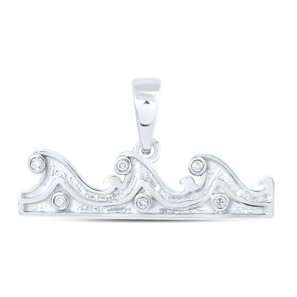 10Kt Gold 0.02Ctw-Dia Nk Gift Sea Waves Pendant
