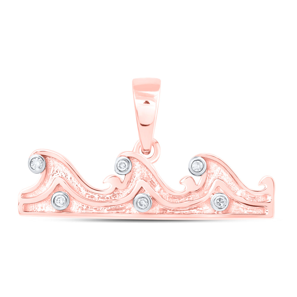 10Kt Gold 0.02Ctw-Dia Nk Gift Sea Waves Pendant