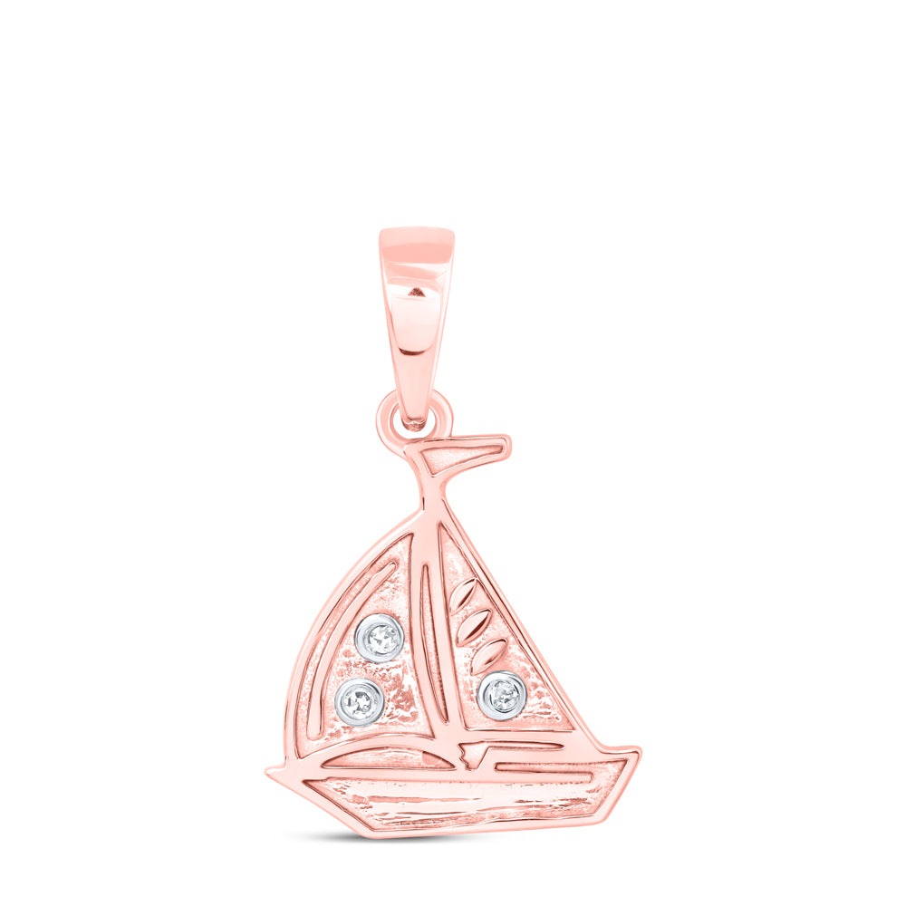 10Kt Gold 0.01Ctw-Dia Nk Gift Boat Pendant