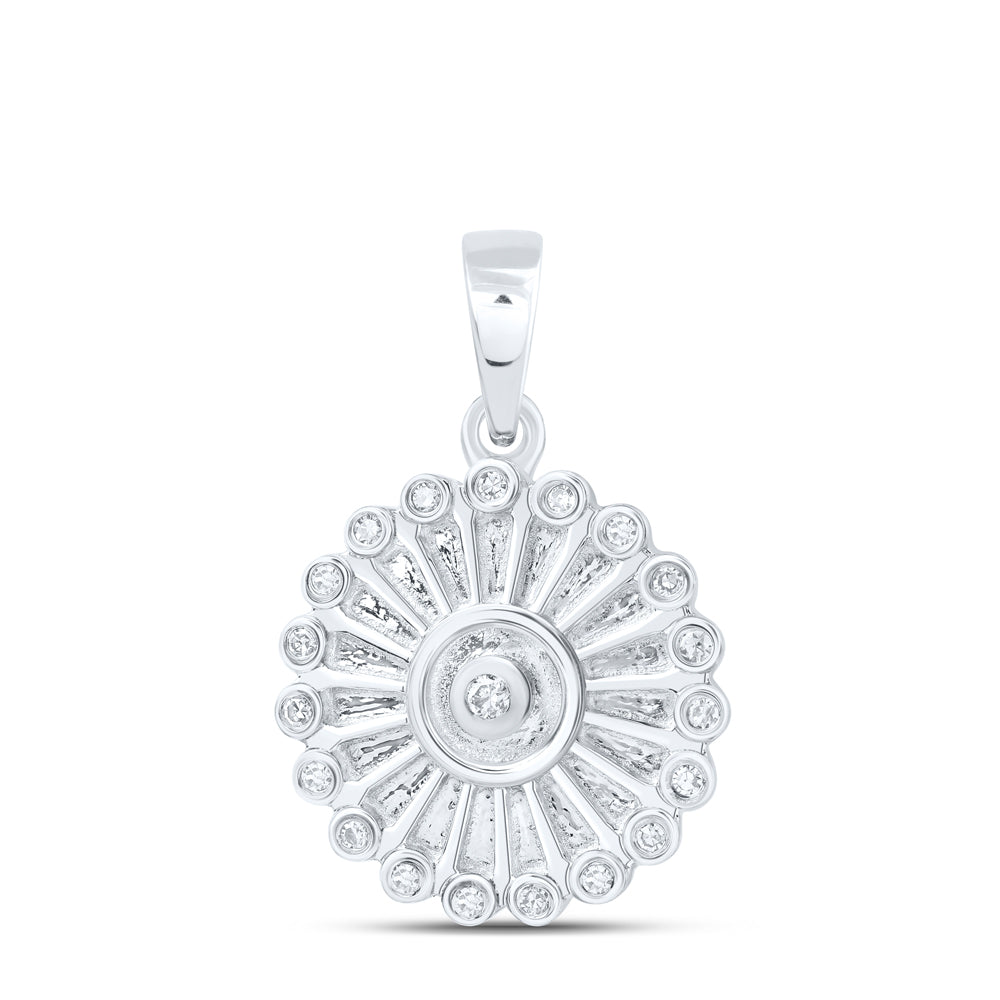 10Kt Gold 1/20Ctw-Dia Nk Gift Sun Flower Pendant