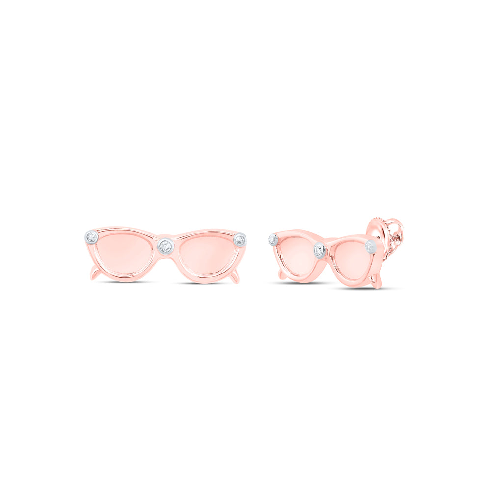 10Kt Gold 0.02Ctw-Dia Nk Gift Sun Glasses Earrings