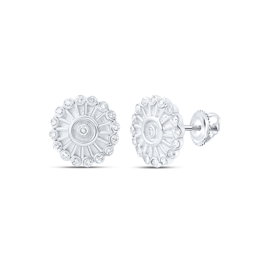 10Kt Gold 1/12Ctw-Dia Nk Gift Sun Flower Earrings