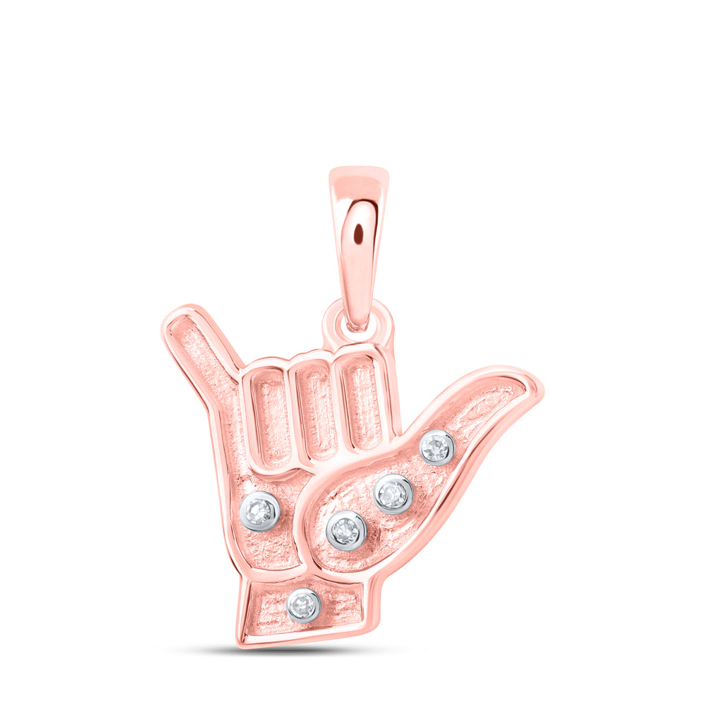 10Kt Gold 0.01Ctw-Dia Nk Gift Cool Hand Pendant