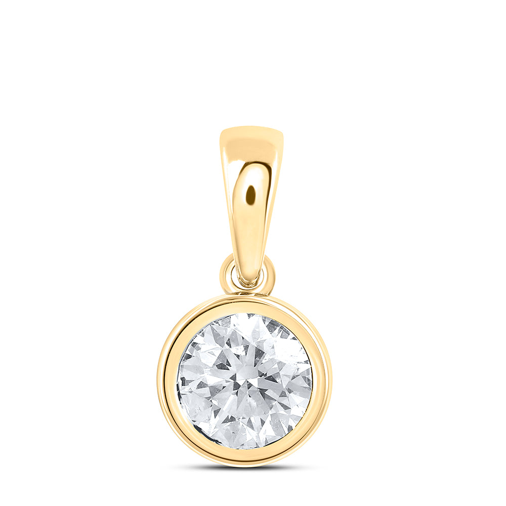 14Kt Gold 5/8Ctw Dia Sup Solitaire Pendant