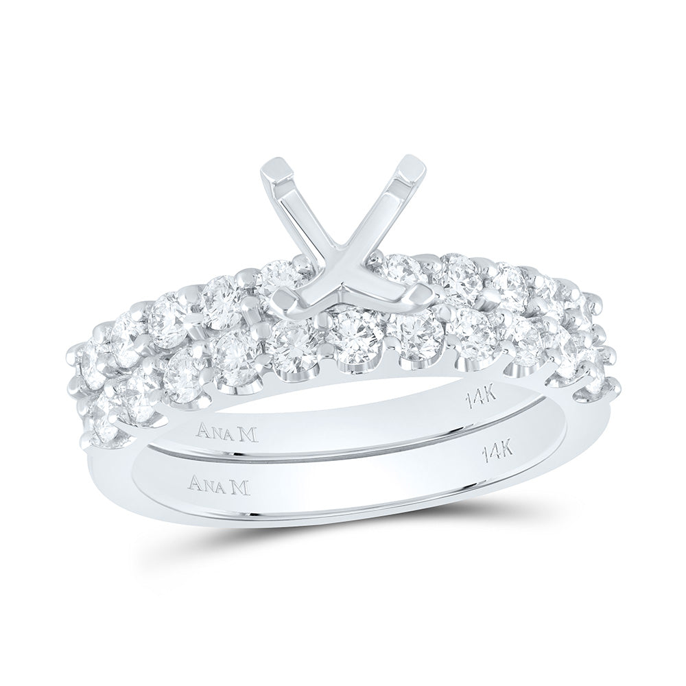 1Ctw-Dia Ana M Sm 1Ct-Cemld Bridal Ring (6.23 grams)