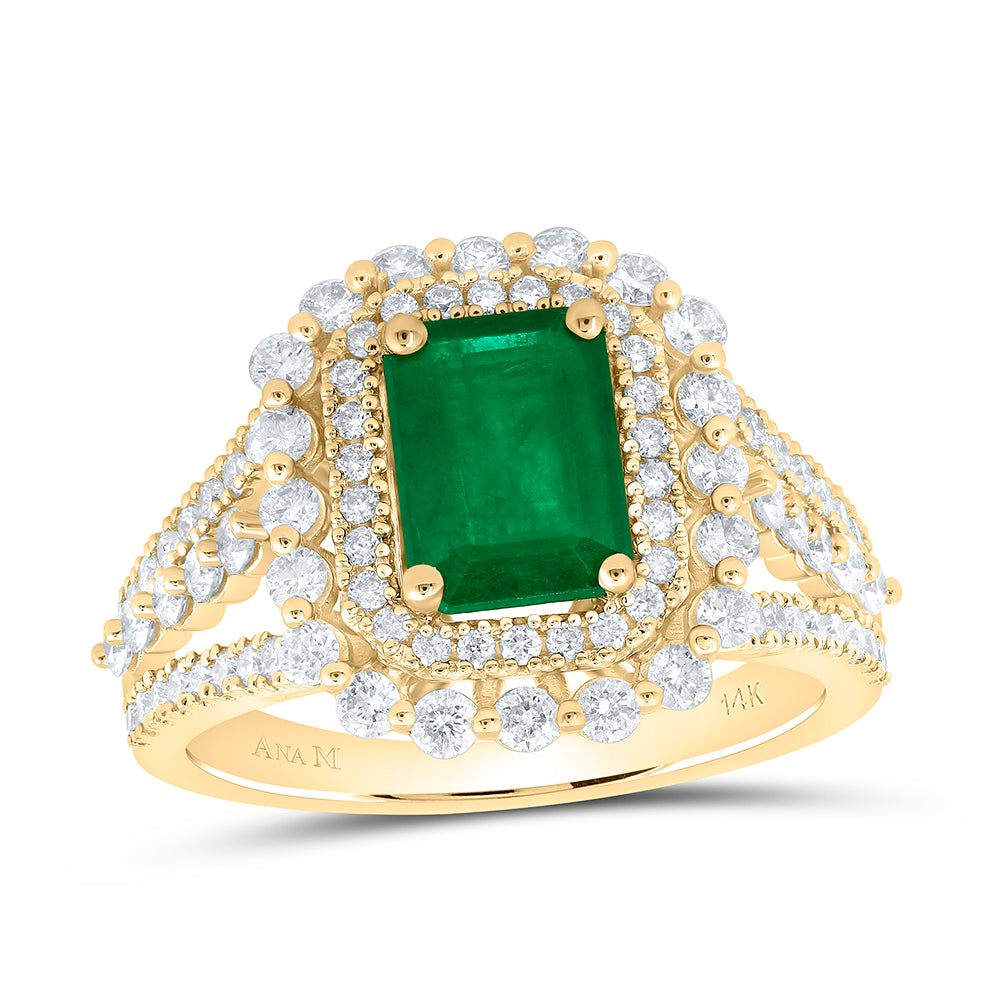 1Ctw-Dia Ana M 8X6 Mm Em-Em Nat Gem Ring (5.49 grams)