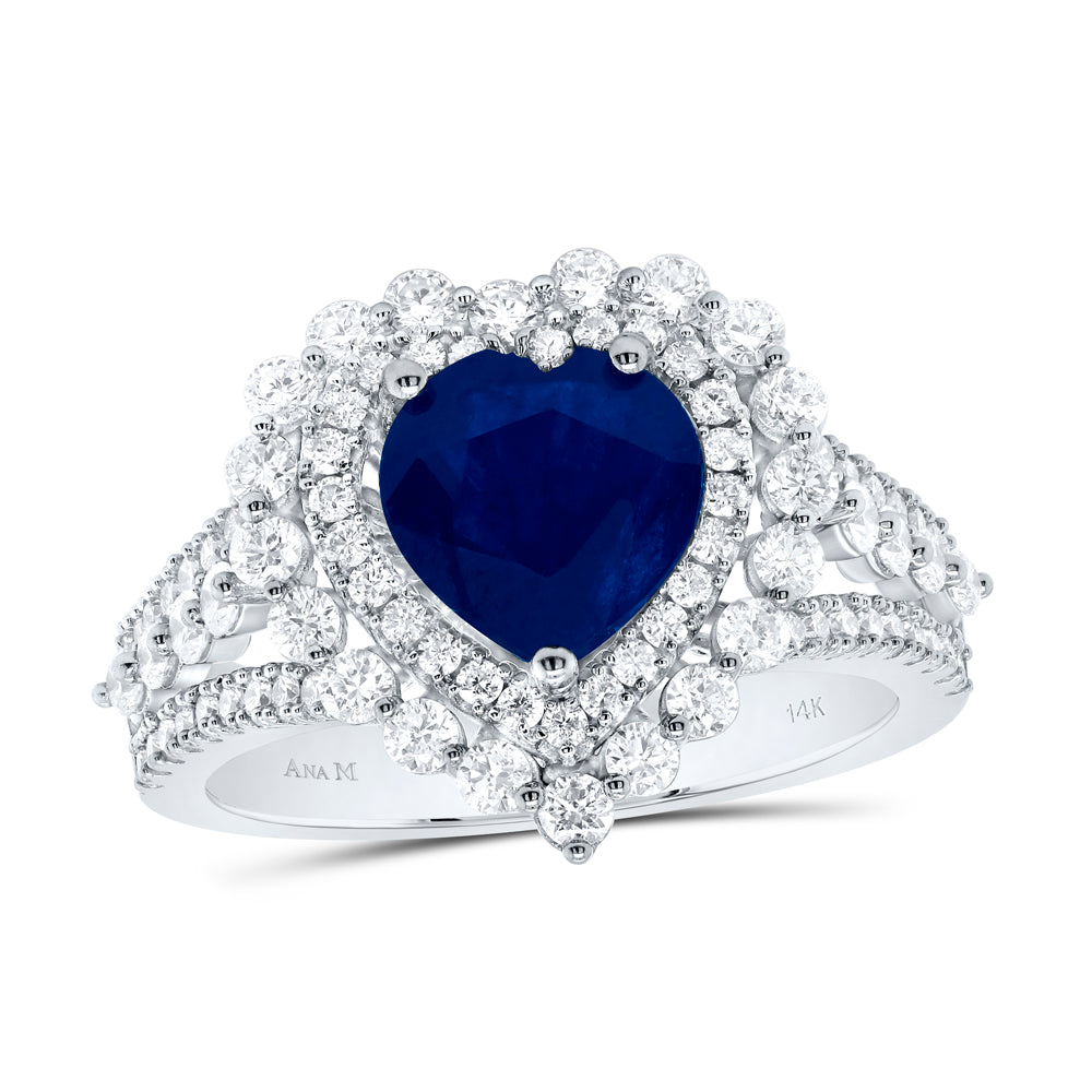 1Ctw-Dia Ana M 8.0 X 8.10 Mm Bs-Heart Nat Gem Ring (5.84 grams)