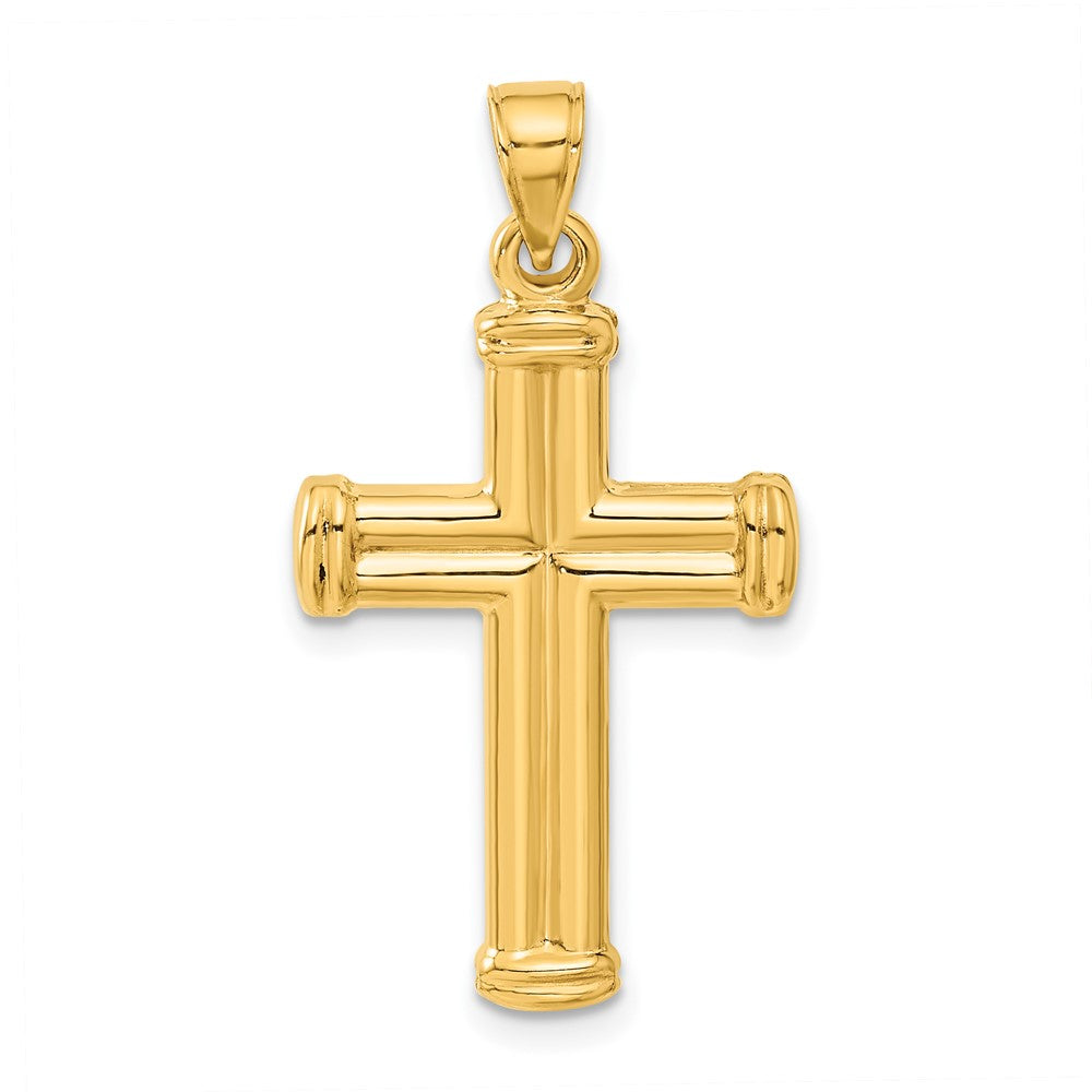 14k Yellow Gold 18.3 mm Hollow Cross Pendant (1.21 grams)