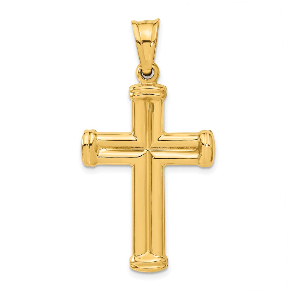 14k Yellow Gold 25 mm Hollow Cross Pendant (2.44 grams)