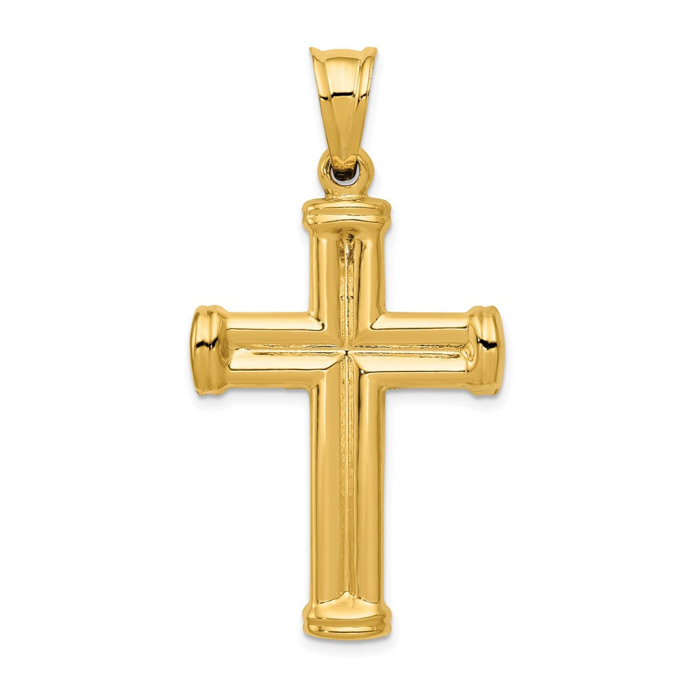 14k Yellow Gold 25 mm Hollow Cross Pendant (2.44 grams)