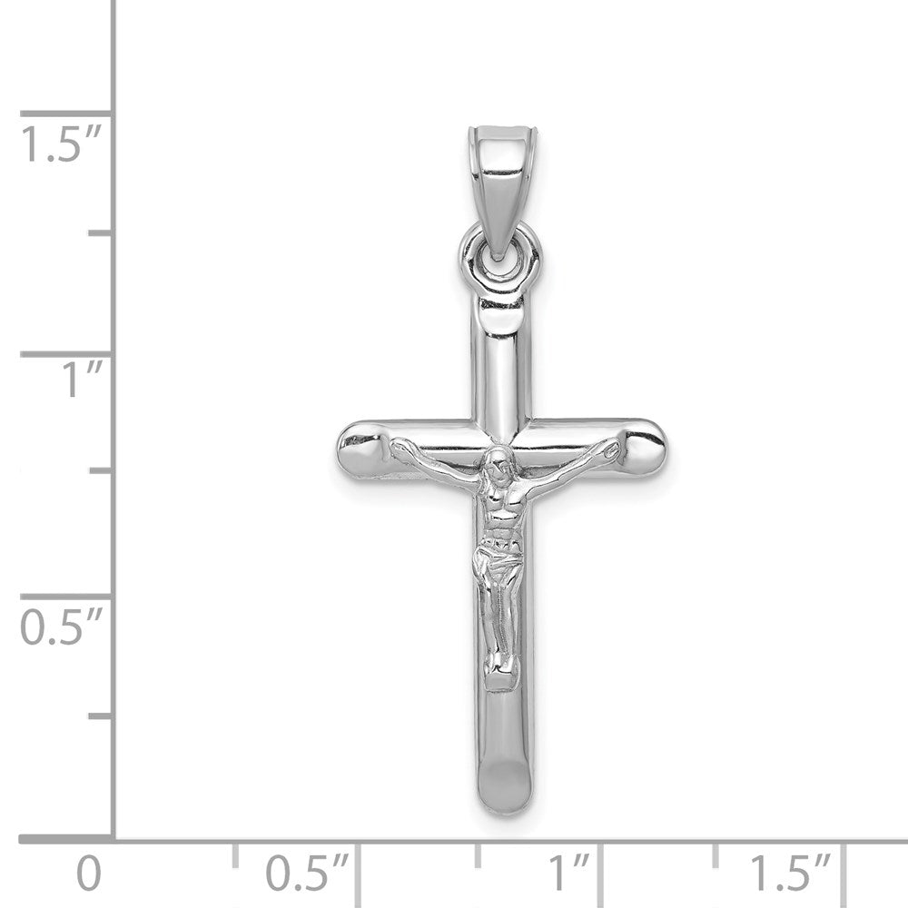 14k White Gold 17 mm Jesus Crucifix Pendant (0.98 grams)