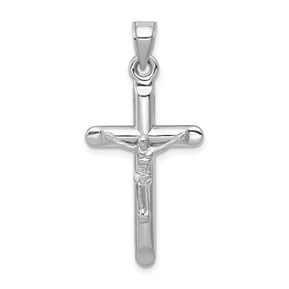 14k White Gold 17 mm Jesus Crucifix Pendant (0.98 grams)