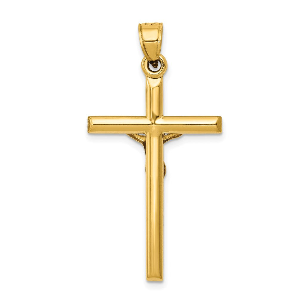 14k Yellow Gold 20 mm Hollow Jesus Crucifix Pendant (1.01 grams)