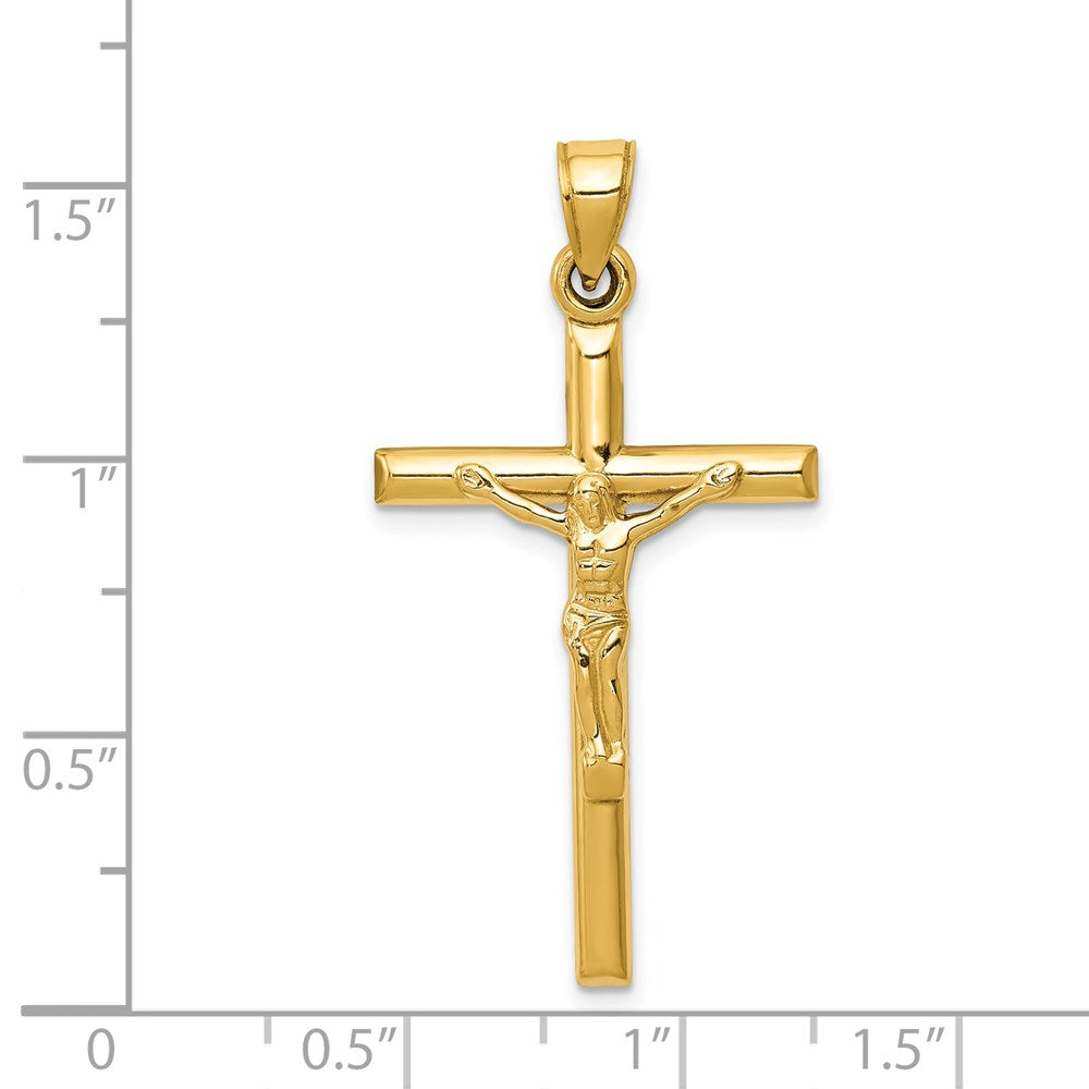 14k Yellow Gold 20 mm Hollow Jesus Crucifix Pendant (1.01 grams)