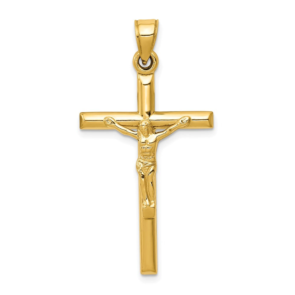 14k Yellow Gold 20 mm Hollow Jesus Crucifix Pendant (1.01 grams)