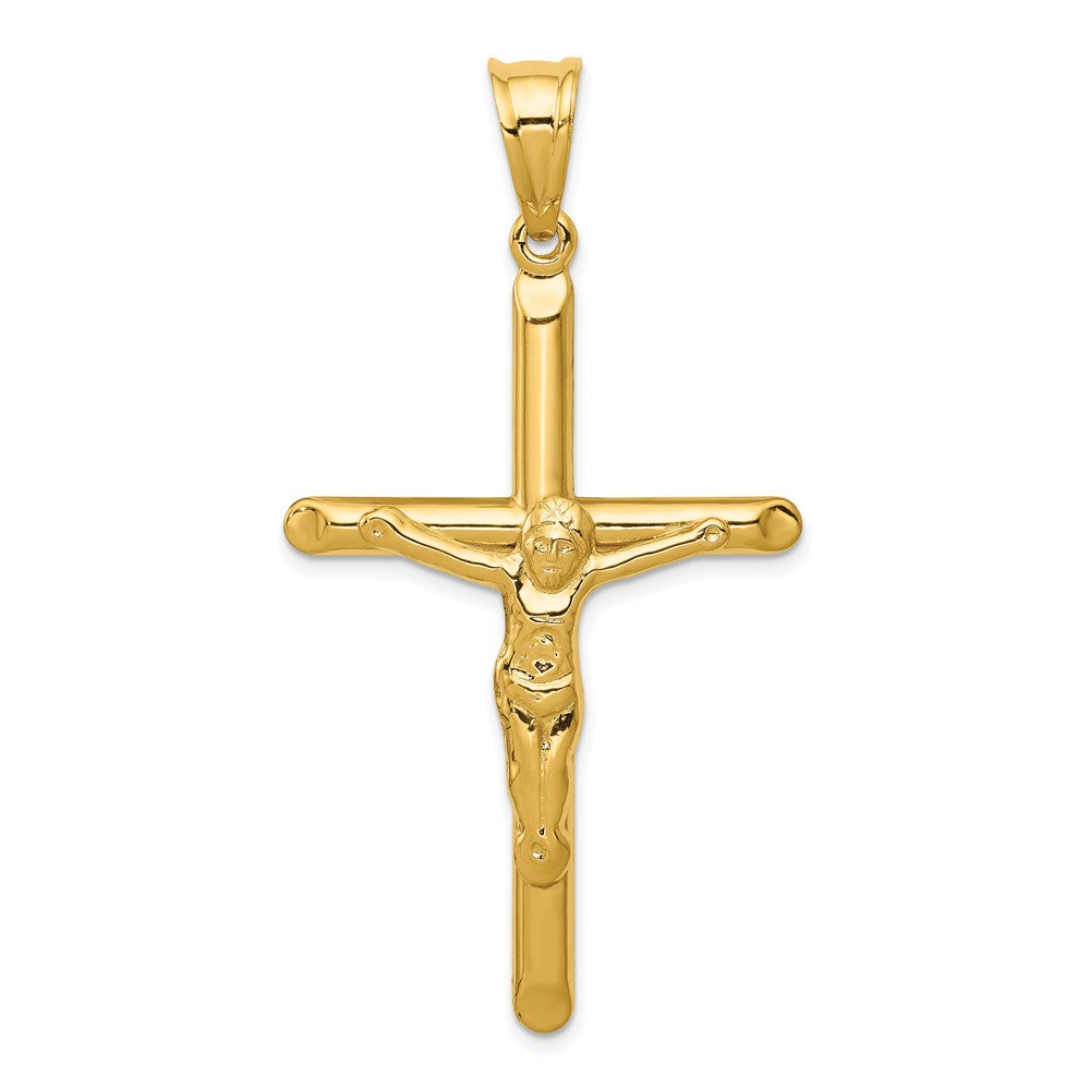 14k Yellow Gold 29 mm Polished Hollow Jesus Crucifix Pendant