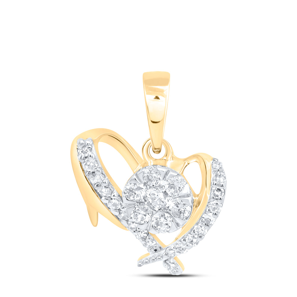 10Kt Gold 1/5Ctw-Dia Nk Gift Heart Pendant