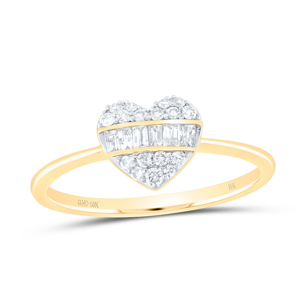 1/4Ctw-Nat Dia Nk Fashion Heart Ring (1.8 grams)
