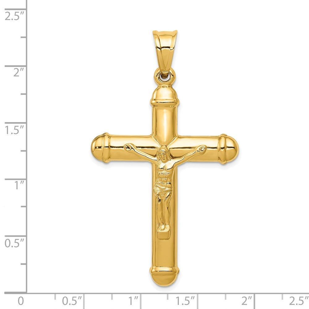 14k Yellow Gold 31 mm Reversible Jesus Crucifix Pendant (3.01 grams)