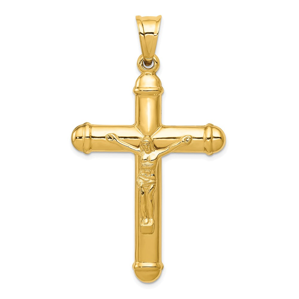 14k Yellow Gold 31 mm Reversible Jesus Crucifix Pendant (3.01 grams)