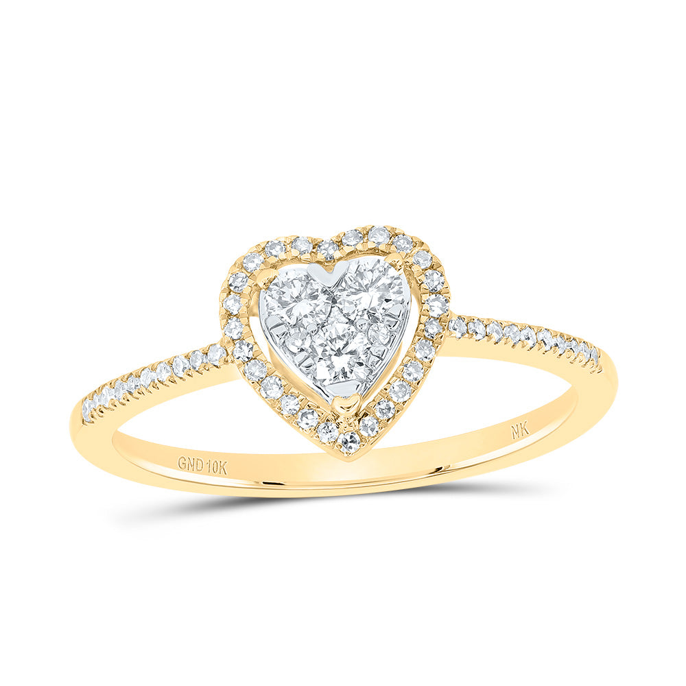 1/4Ctw-Diamond Fashion Heart Ring (1.6 grams)