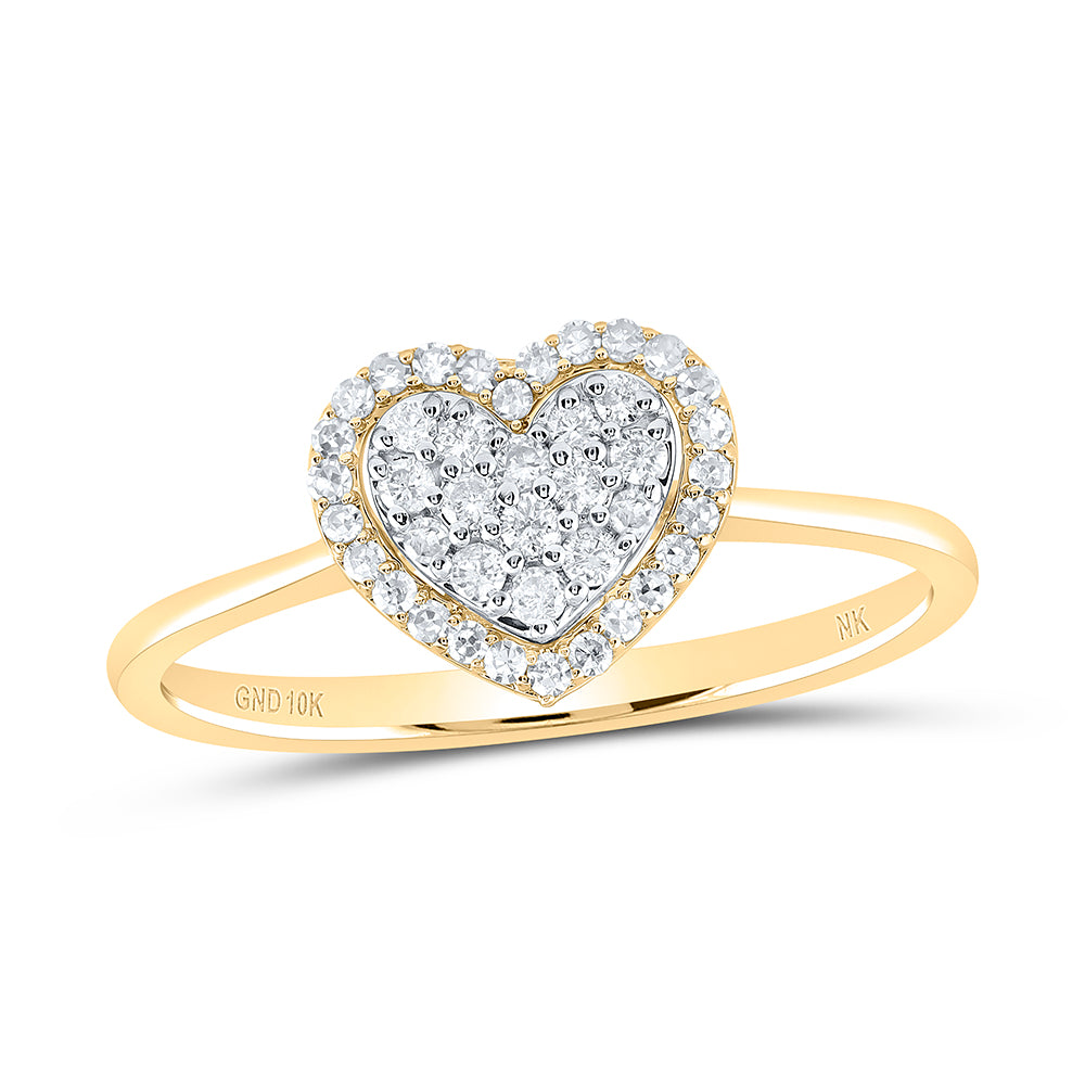 1/4Ctw-Nat Dia Nk Fashion Heart Ring (1.6 grams)