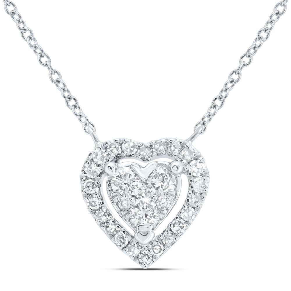 10Kt Gold 1/4Ctw-Dia Nk Fashion Heart Necklace(18 Inch)