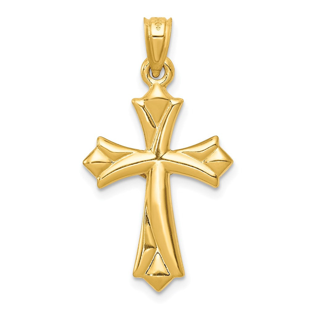 14k Yellow Gold 16 mm Reversible Jesus Crucifix Pendant (0.81 grams)