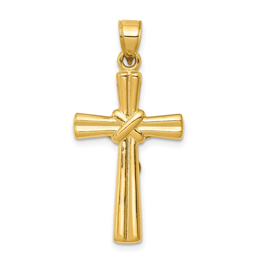 14k Yellow Gold 16 mm Reversible Jesus Crucifix Pendant (1.09 grams)