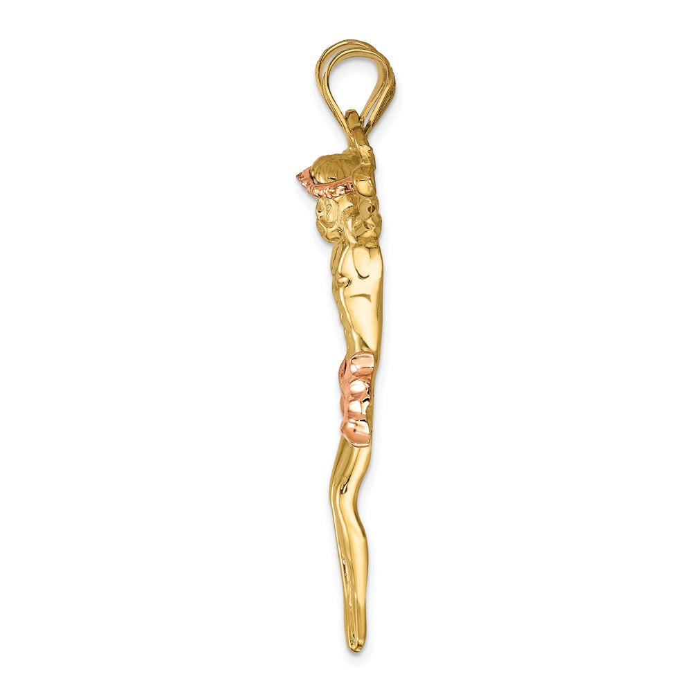 14k Two-tone 37 mm Rose Corpus Pendant (5.38 grams)