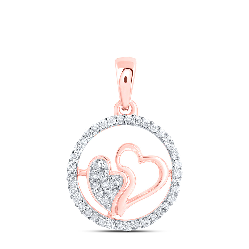 10Kt Gold 1/8Ctw-Dia Nk Gift Round Shape Heart Pendant