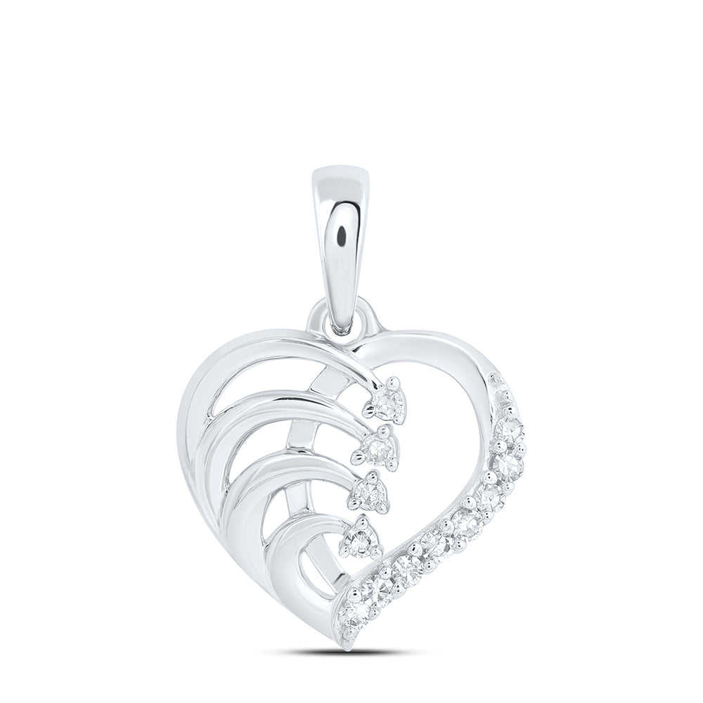 10Kt Gold 1/12Ctw-Dia Nk Gift Heart Pendant