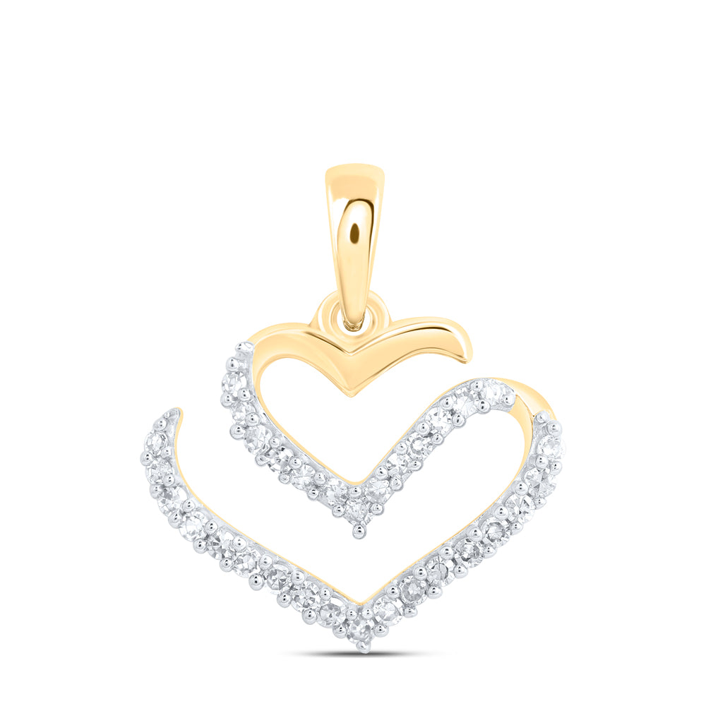 10Kt Gold 1/8Ctw-Dia Nk Gift Heart Pendant