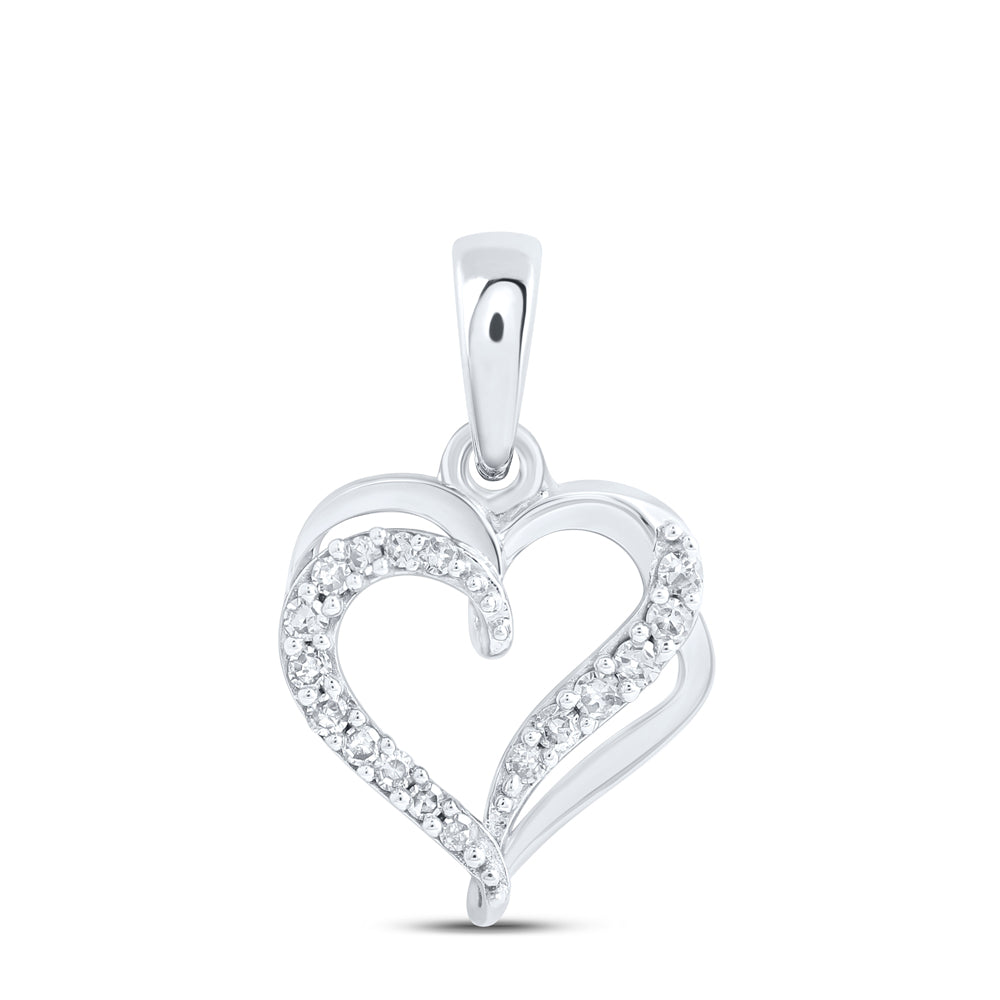 10Kt Gold 1/12Ctw-Dia Nk Gift Heart Pendant