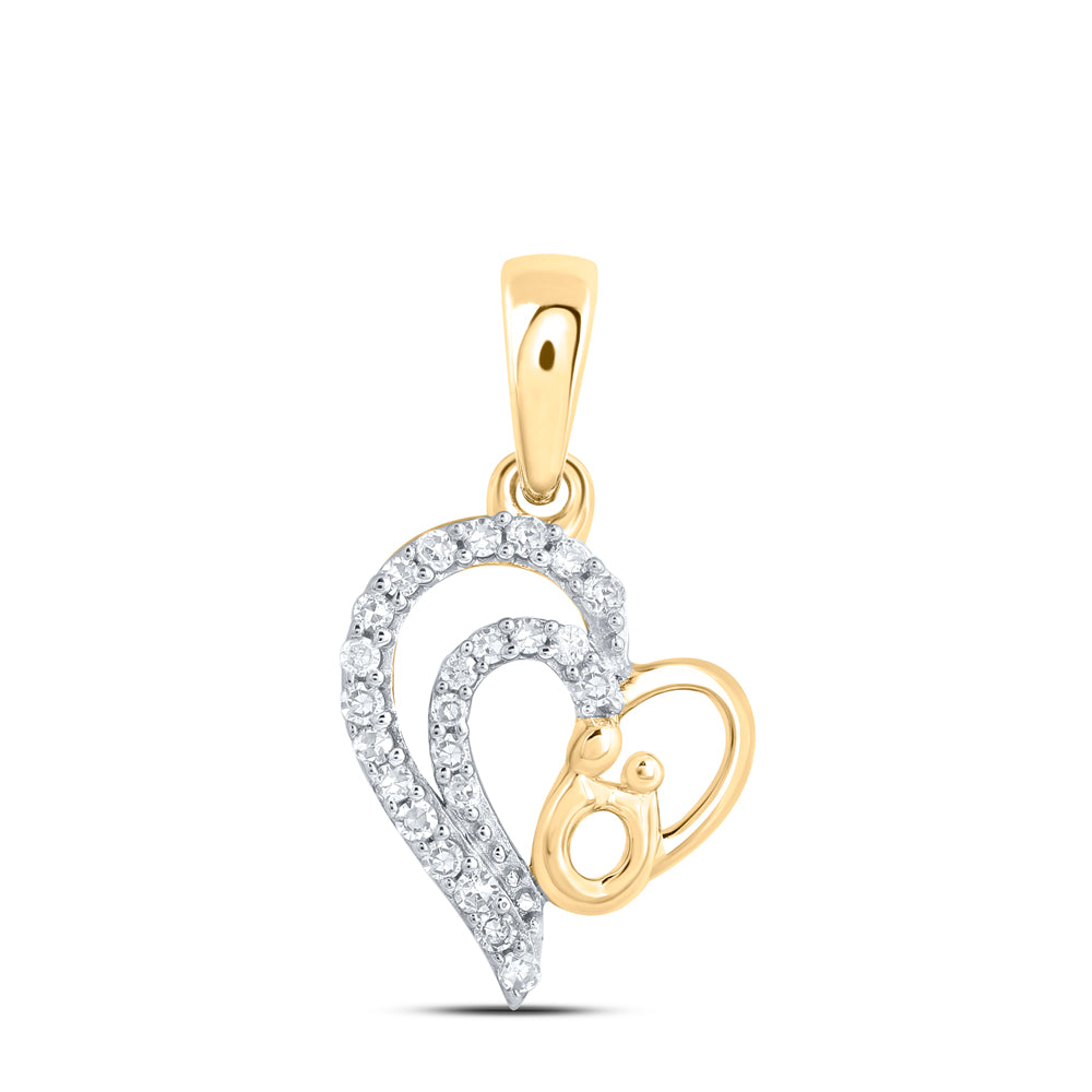 10Kt Gold 1/10Ctw-Dia Nk Gift Heart Pendant