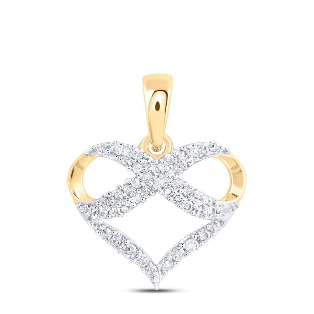 10Kt Gold 1/6Ctw-Dia Nk Gift Infinity Heart Pendant