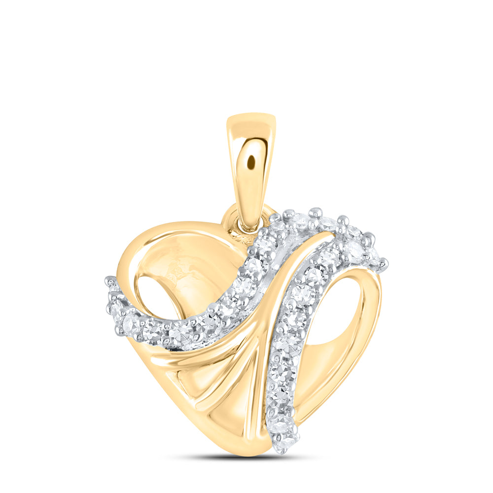 10Kt Gold 1/6Ctw-Dia Nk Gift Heart Pendant