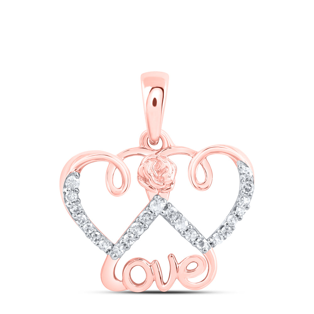 10Kt Gold 1/10Ctw - Dia Nk Gift Love" Heart Pendant"