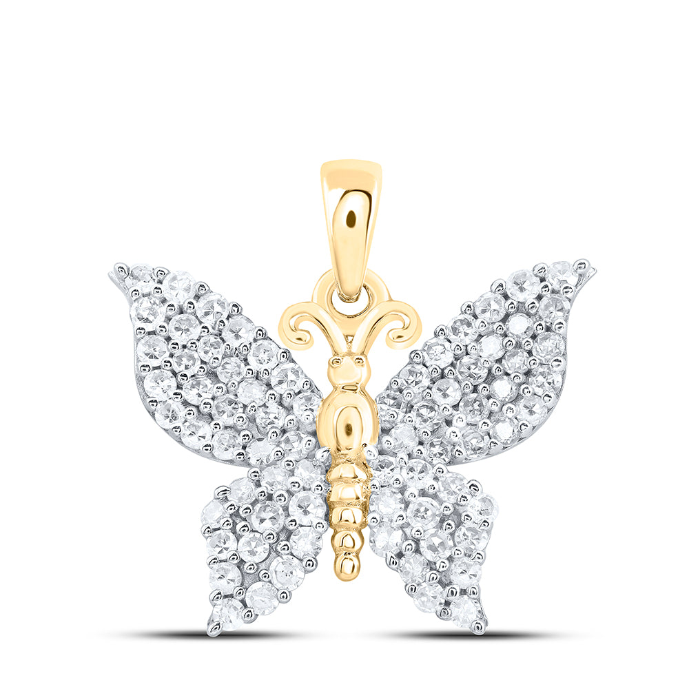 10Kt Gold 3/8Ctw-Dia Nk Gift Butterfly Pendant