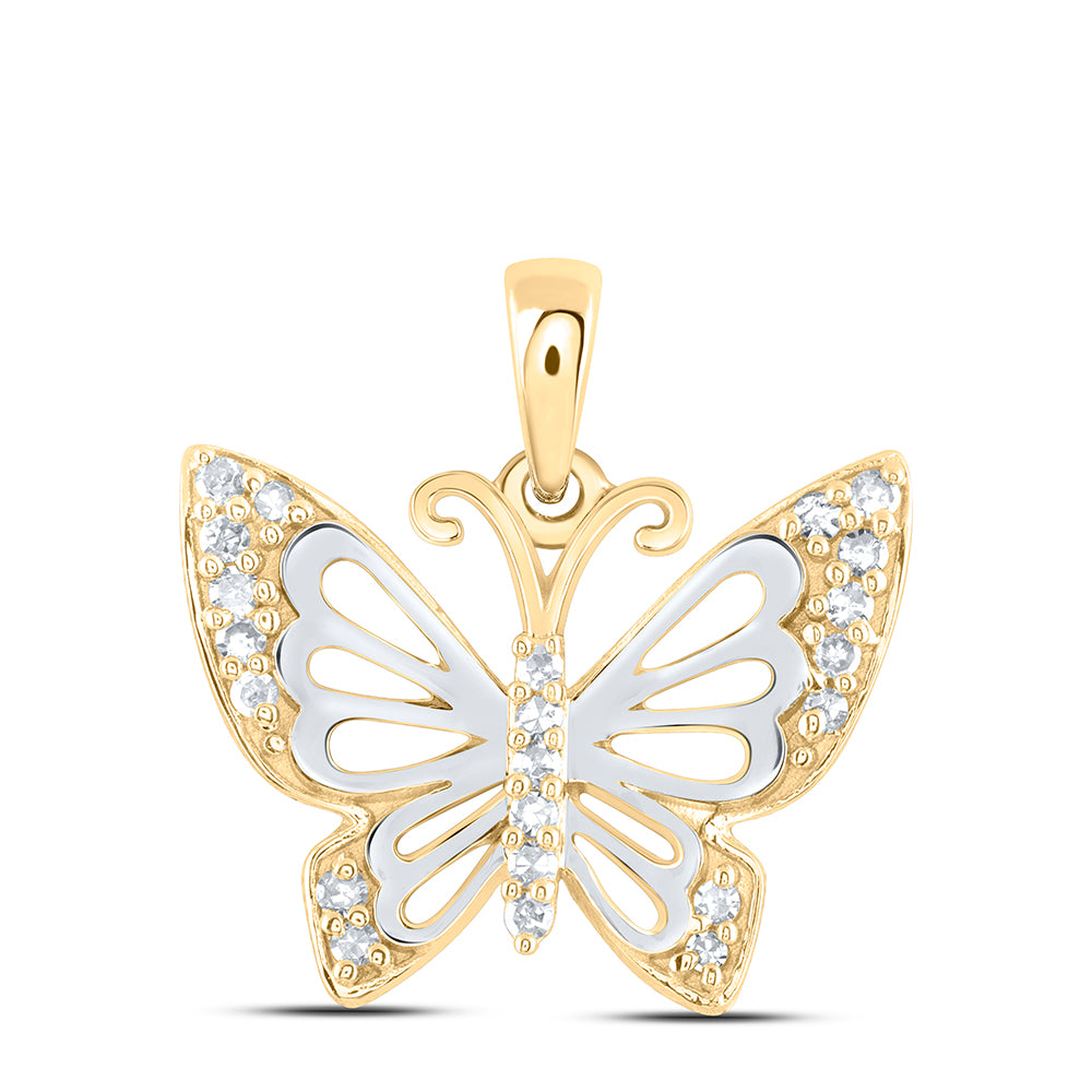 10Kt Gold 1/8Ctw-Dia Nk Gift Butterfly Pendant