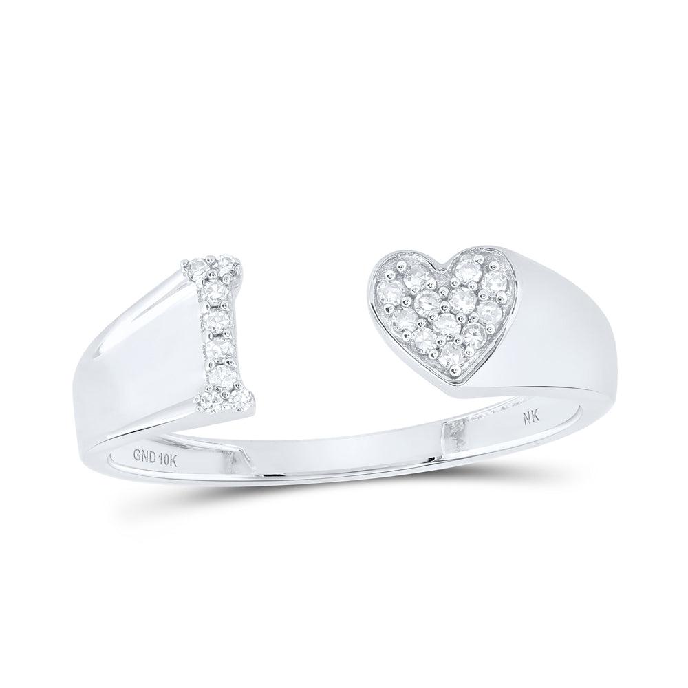 1/10Ctw-Dia Nk Gift Initial "I" Ladies Heart Ring (1.63 grams)