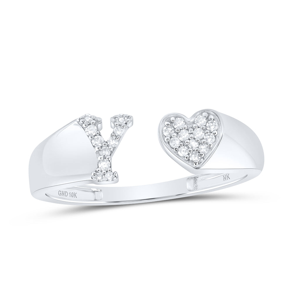 1/10Ctw-Dia Nk Gift Initial "Y" Ladies Heart Ring (1.55 grams)