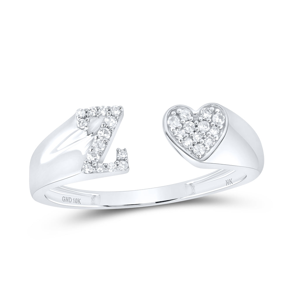 1/10Ctw-Dia Nk Gift Initial "Z" Ladies Heart Ring (1.69 grams)