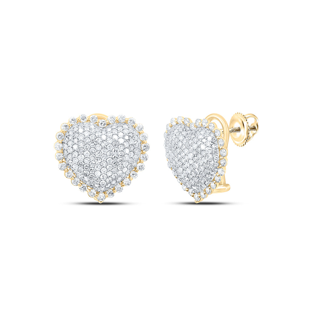 10Kt Gold 2Ctw-Dia Nk Fashion Heart Earring