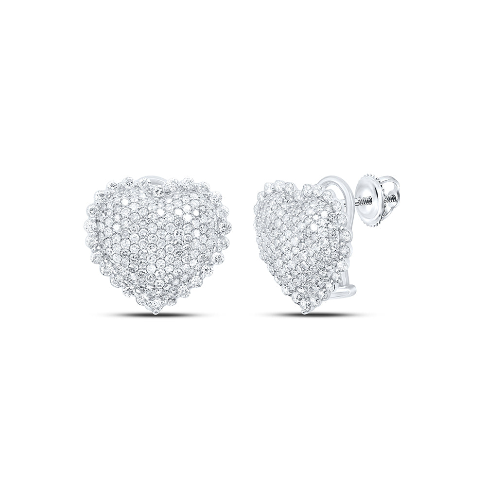 10Kt Gold 2Ctw-Dia Nk Fashion Heart Earring