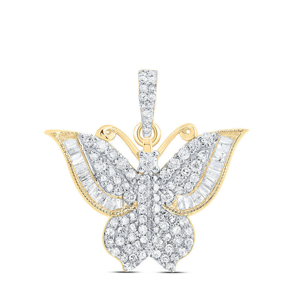 10Kt Gold 5/8Ctw-Dia Nk Butterfly Fashion Pendant