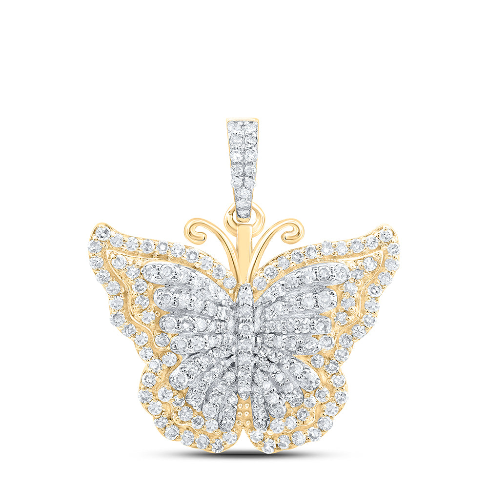 10Kt Gold 5/8Ctw-Dia Nk Butterfly Fashion Pendant